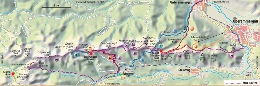 Karte der Ammergauer Touren